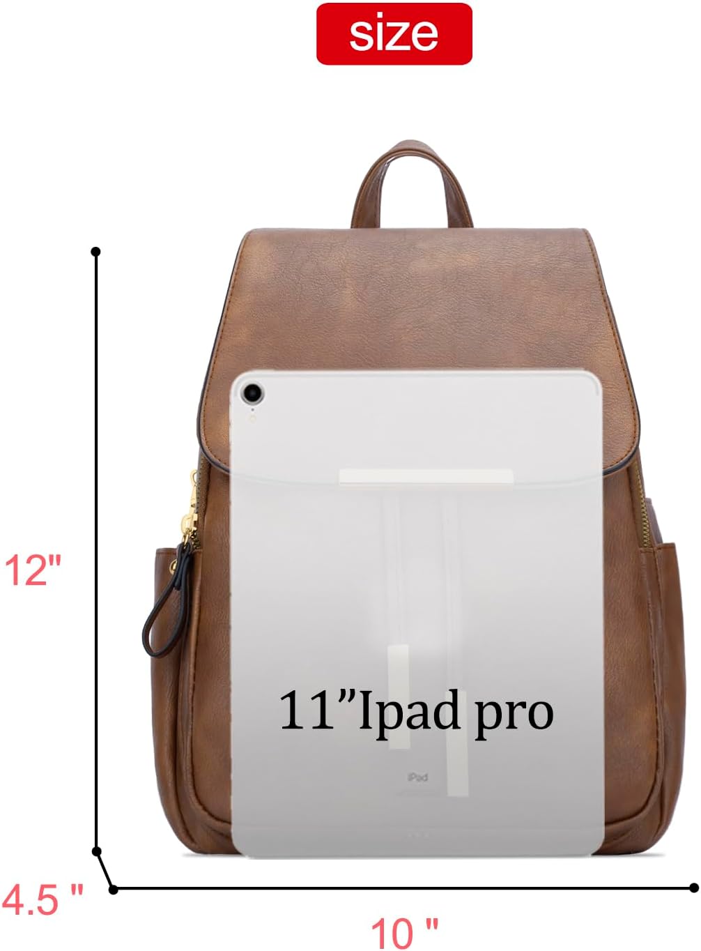 Quilted Leather Backpack Purse