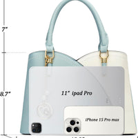 Triple-Compartment Satchel Handbag