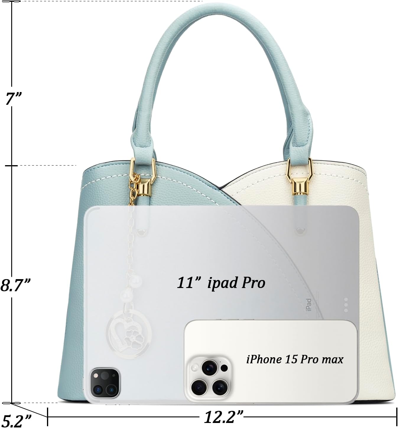 Triple-Compartment Satchel Handbag