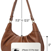 Crescent Ruched Shoulder Bag