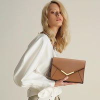 Faux Leather Envelope Clutch