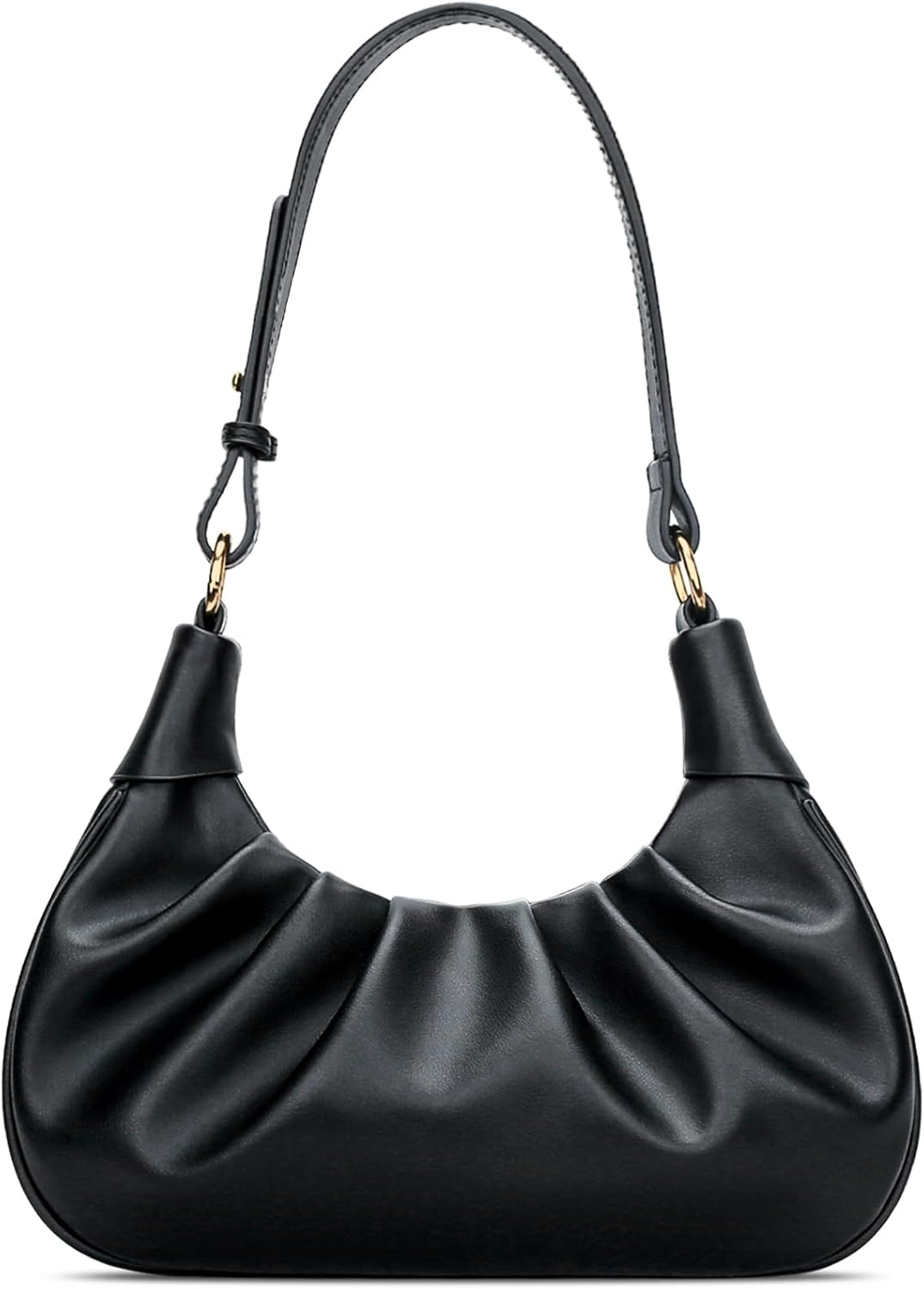 Crescent Ruched Shoulder Bag