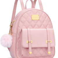 Quilted Mini Backpack Purse (White)
