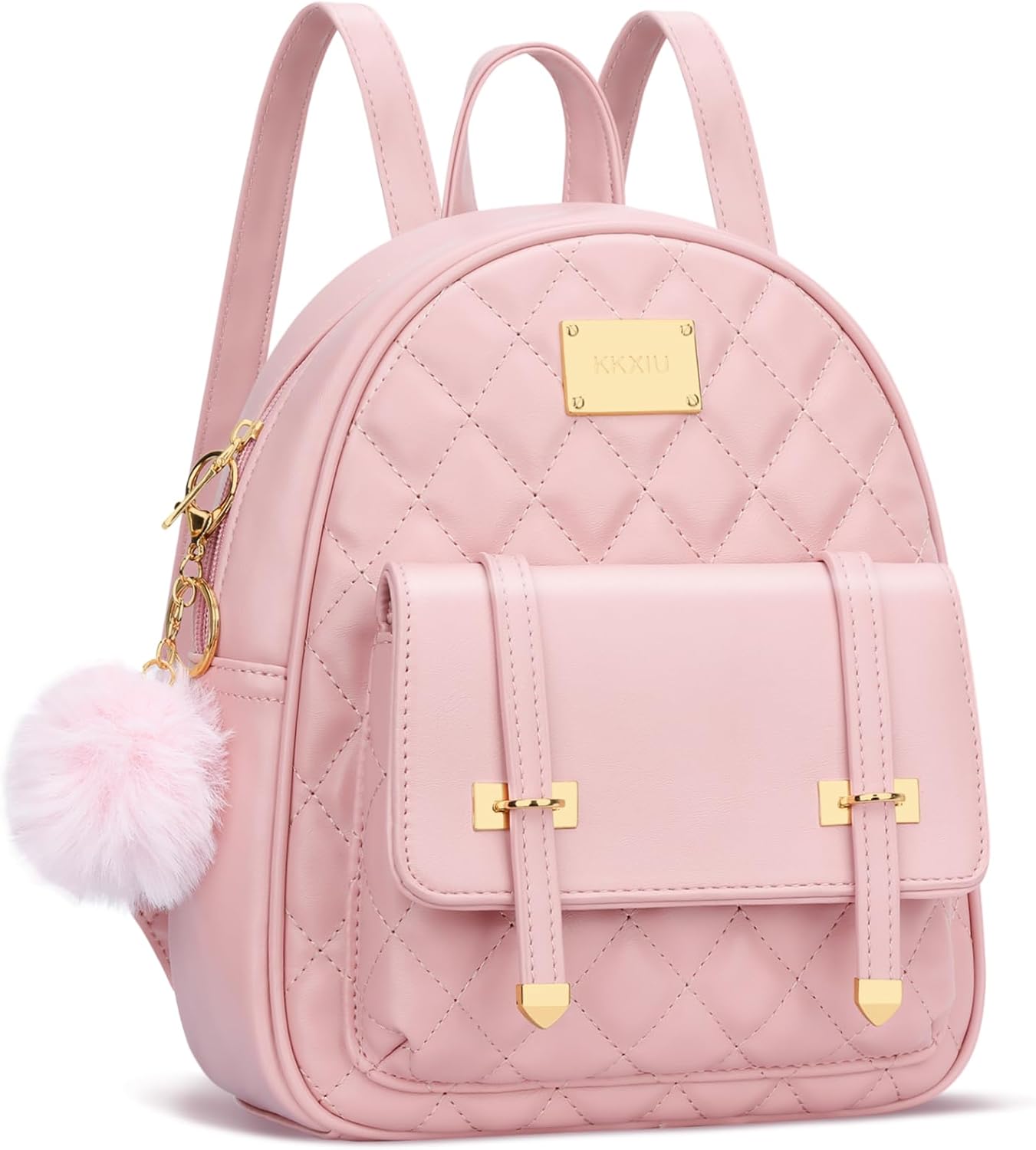 Quilted Mini Backpack Purse (White)