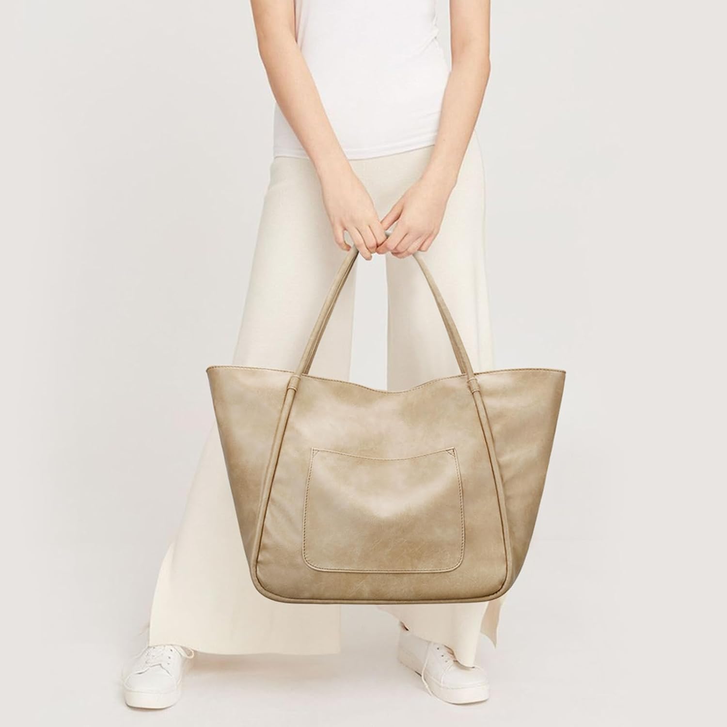 Large Leather Travel Tote Bag