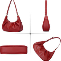 Crescent Ruched Shoulder Bag