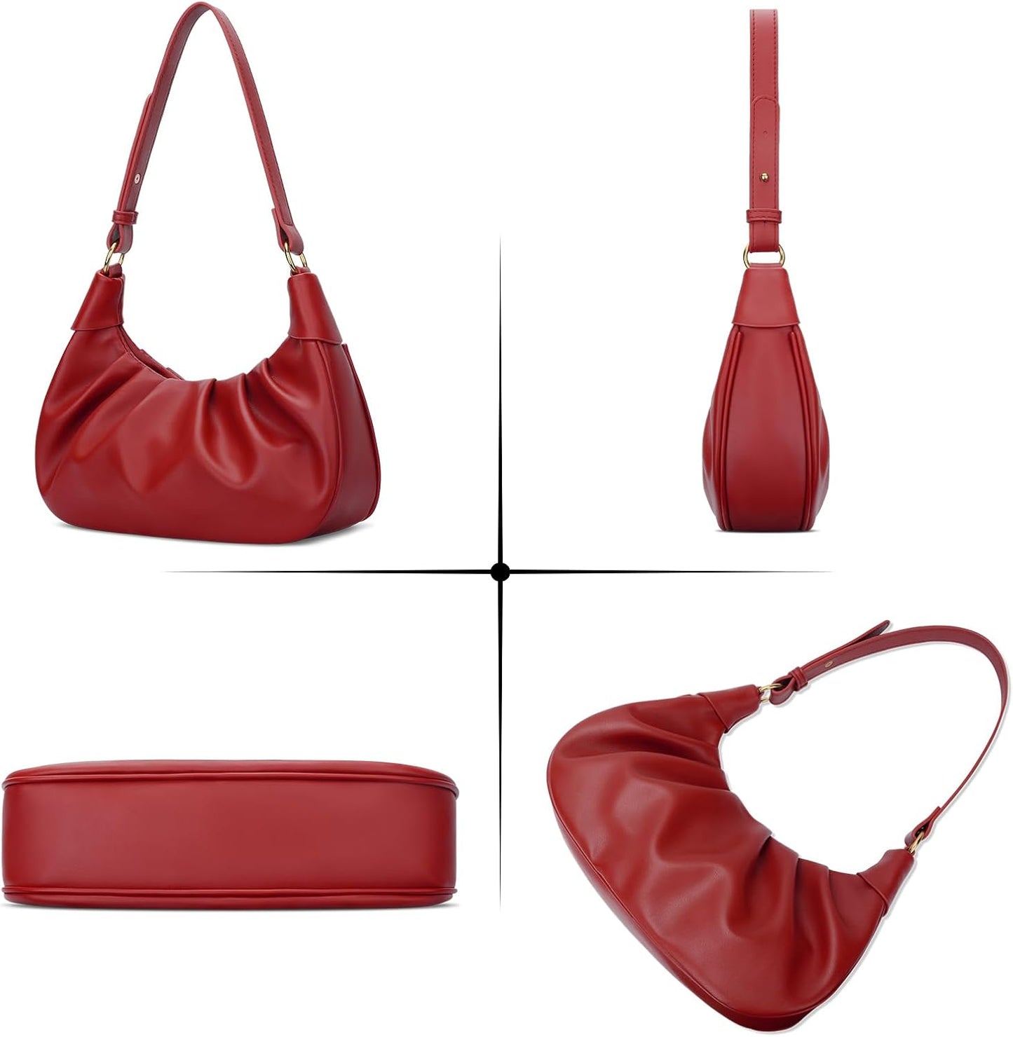 Crescent Ruched Shoulder Bag
