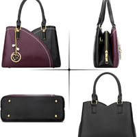 Triple-Compartment Satchel Handbag