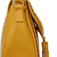 Tassel Flap Saddle Crossbody Bag