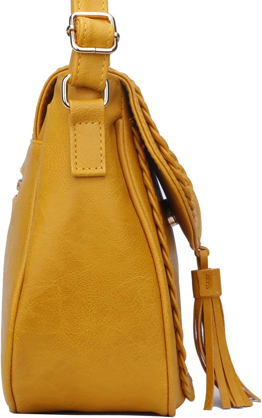 Tassel Flap Saddle Crossbody Bag