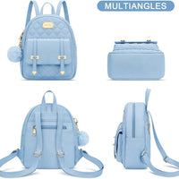 Quilted Mini Backpack Purse (White)