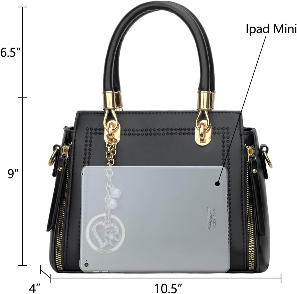 Vegan Leather Satchel Handbag