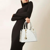 Triple-Compartment Satchel Handbag