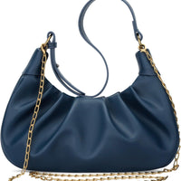 Crescent Ruched Shoulder Bag