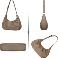 Crescent Ruched Shoulder Bag