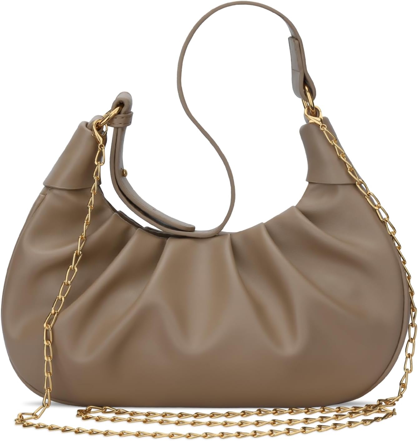 Crescent Ruched Shoulder Bag