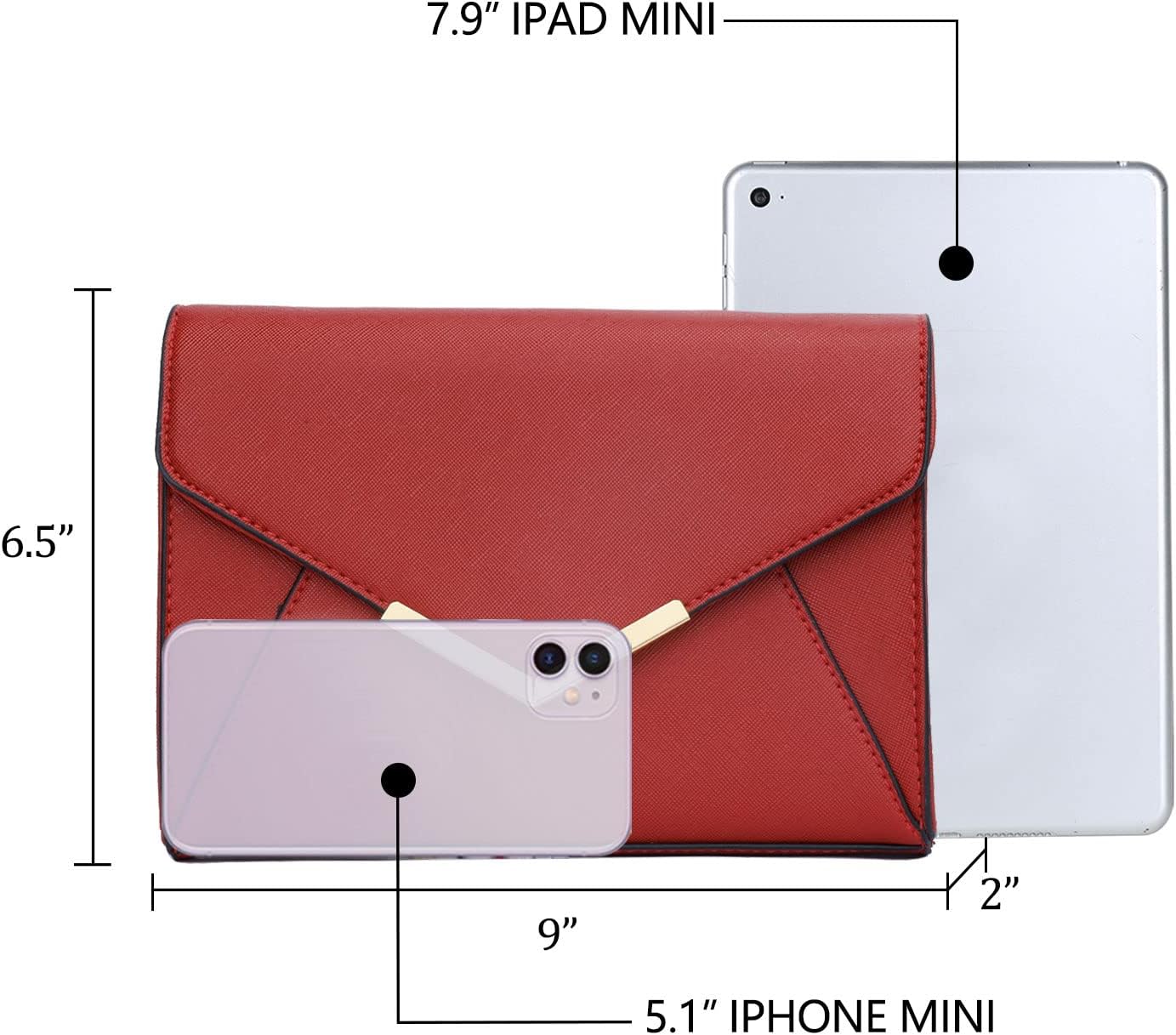 Faux Leather Envelope Clutch