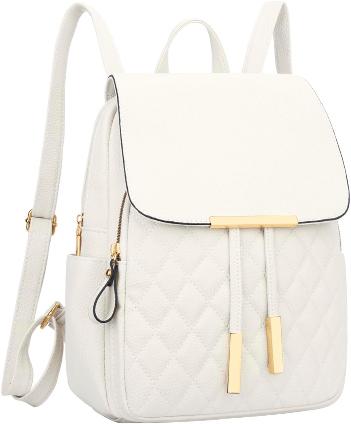 Quilted Leather Backpack Purse