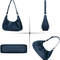 Crescent Ruched Shoulder Bag