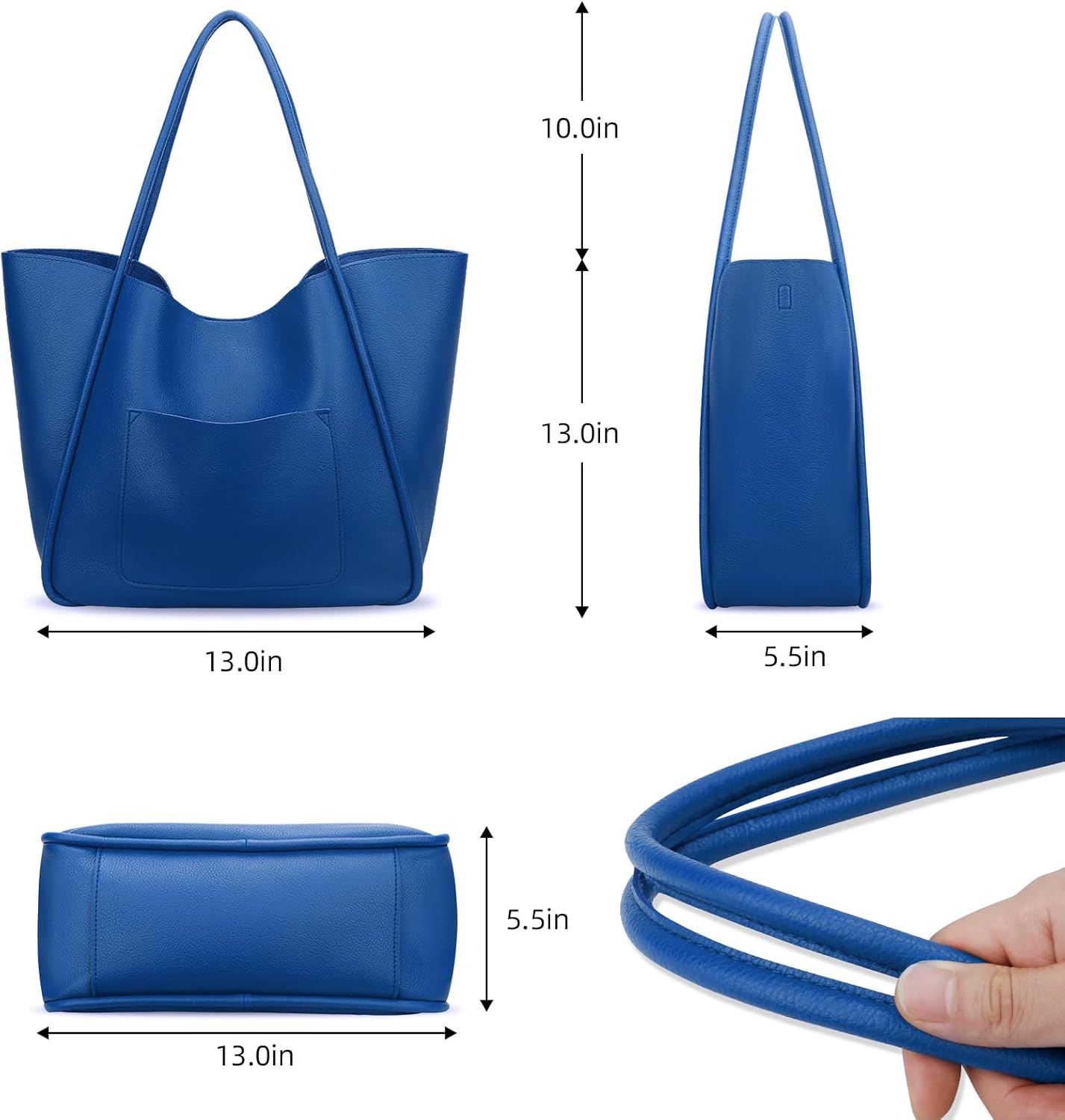 Large Vegan Leather Tote Bag