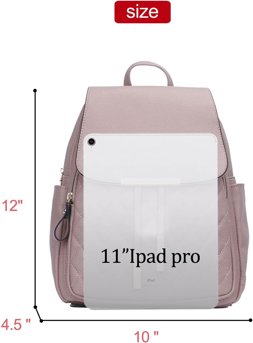 Quilted Leather Backpack Purse