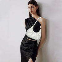 Crescent Ruched Shoulder Bag