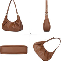 Crescent Ruched Shoulder Bag