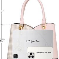 Triple-Compartment Satchel Handbag