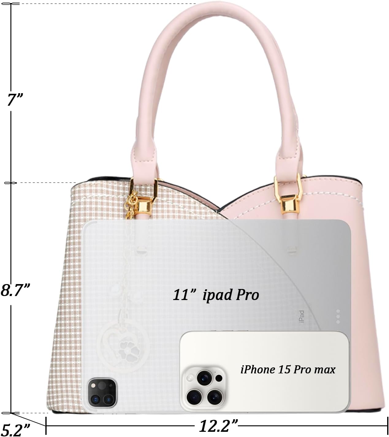 Triple-Compartment Satchel Handbag