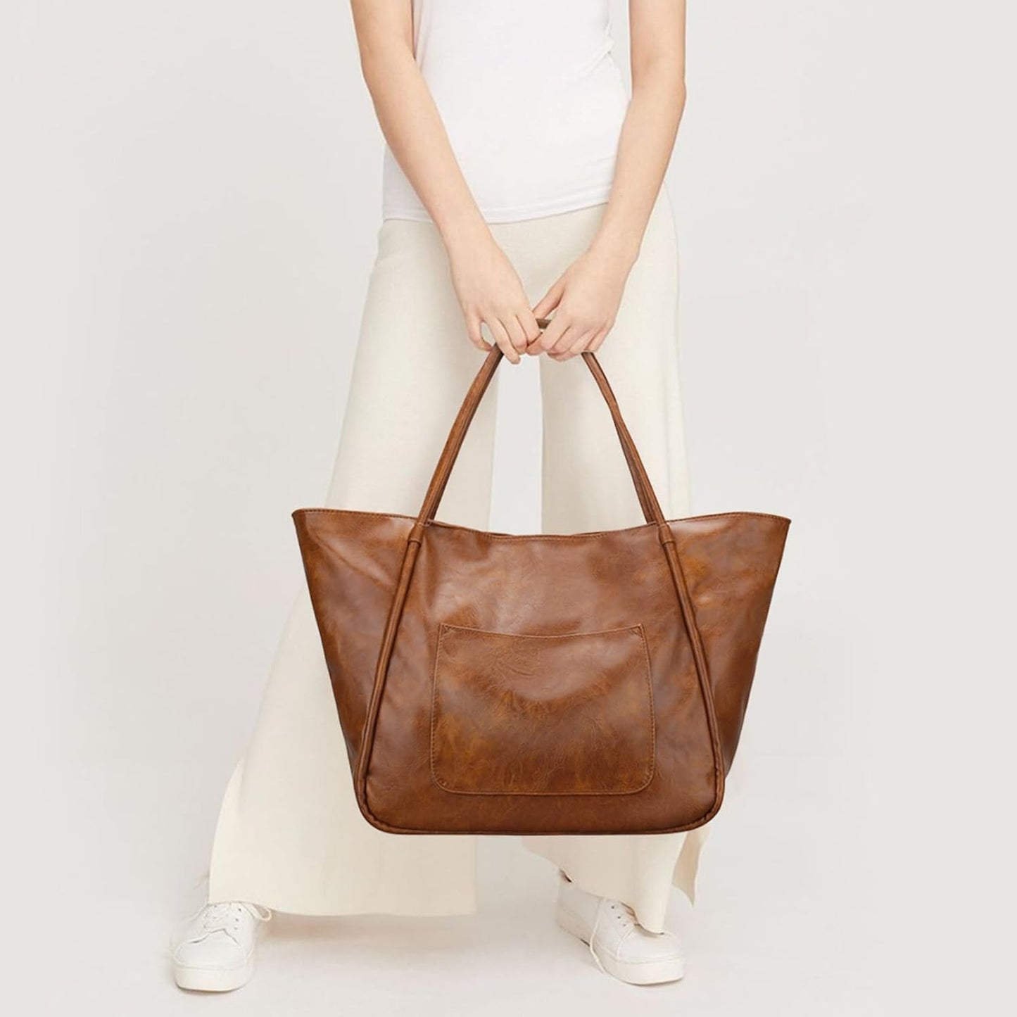 Large Leather Travel Tote Bag