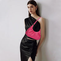 Crescent Ruched Shoulder Bag