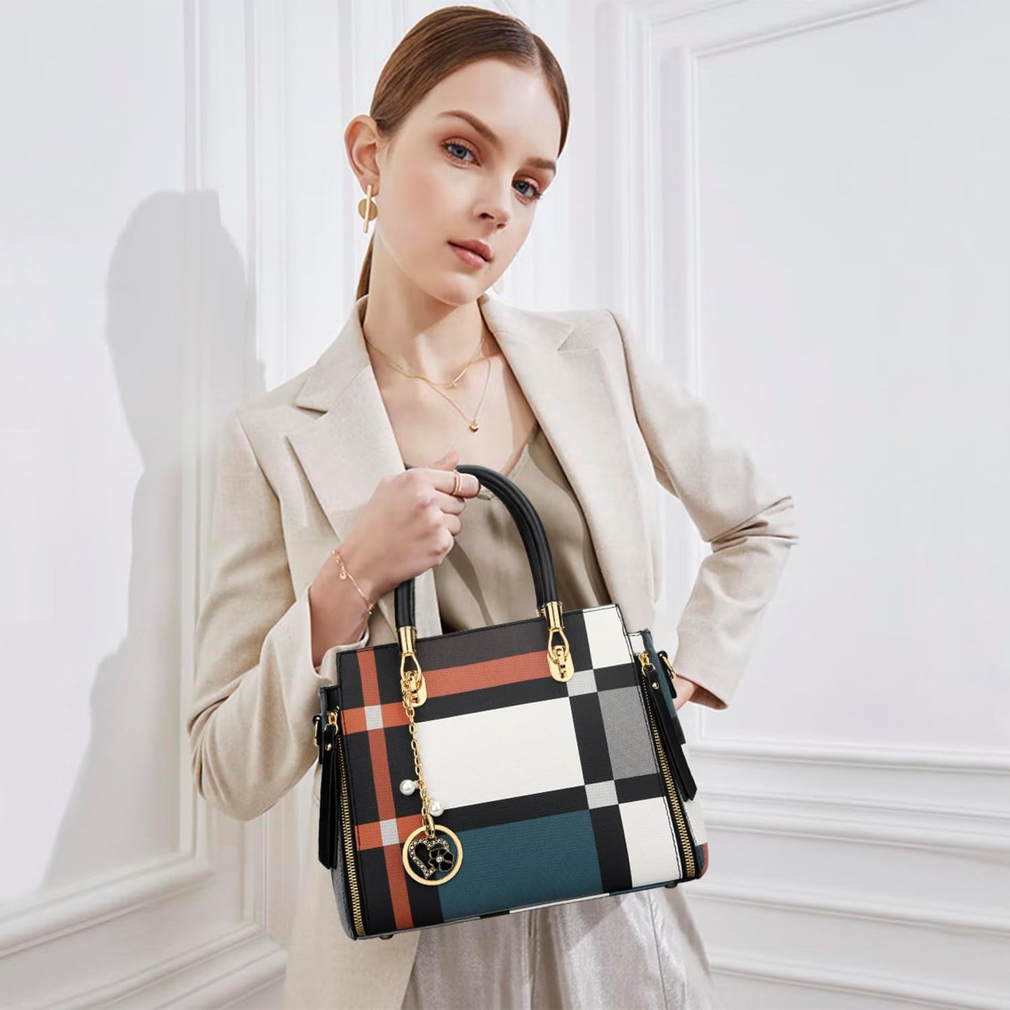 Vegan Leather Satchel Handbag