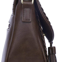 Tassel Flap Saddle Crossbody Bag