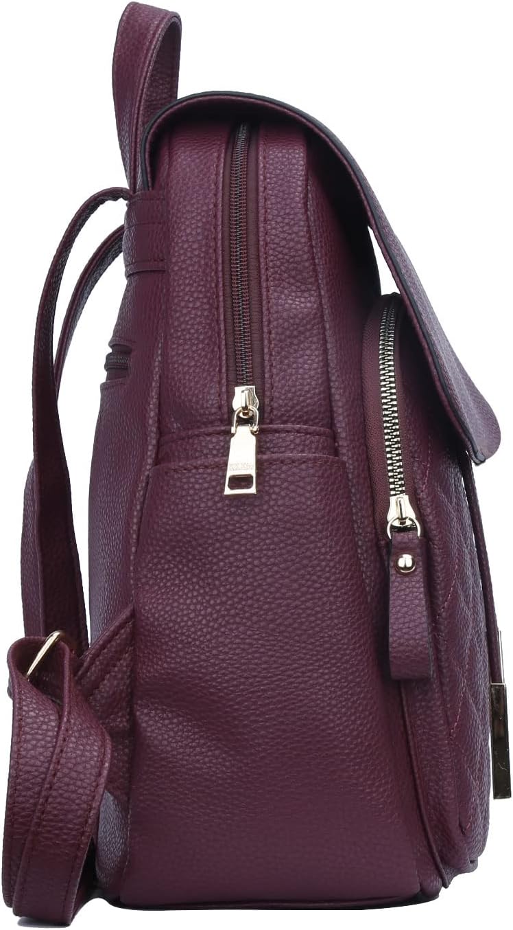 Quilted Leather Backpack Purse