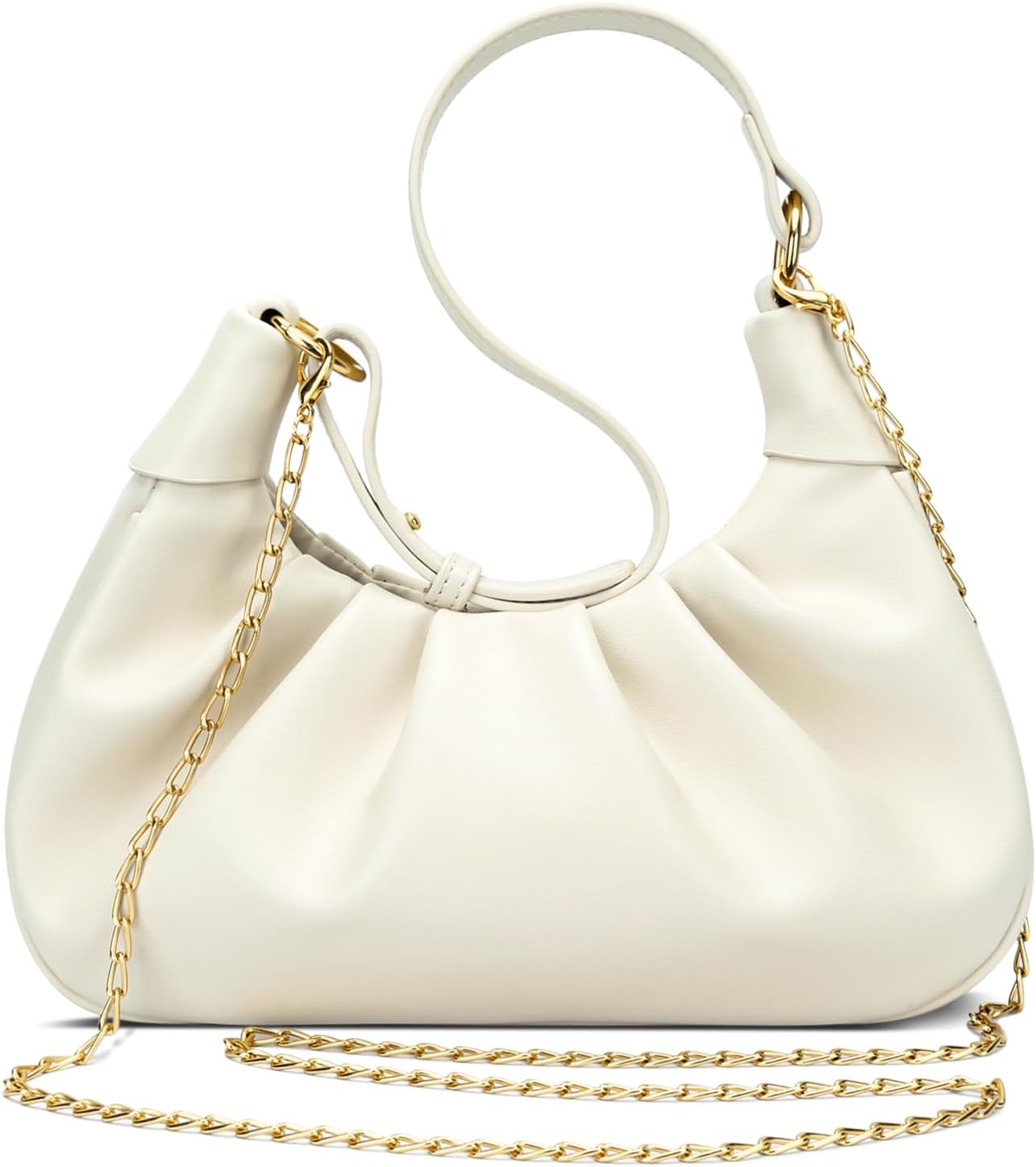 Crescent Ruched Shoulder Bag