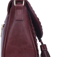 Tassel Flap Saddle Crossbody Bag