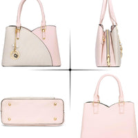 Triple-Compartment Satchel Handbag