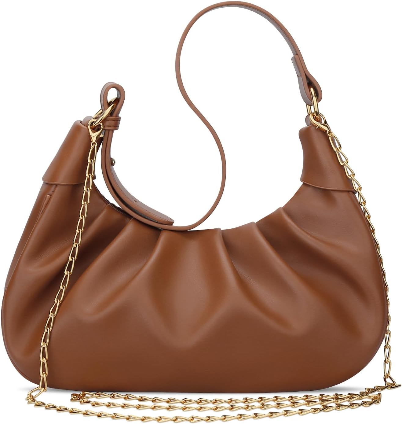 Crescent Ruched Shoulder Bag