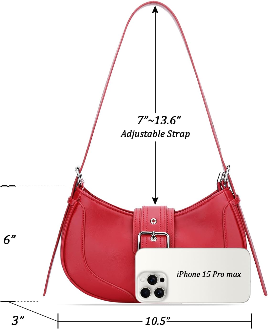 Retro Crescent Hobo Shoulder Bag