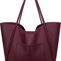 Large Vegan Leather Tote Bag