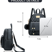 Quilted Mini Backpack Purse (White)