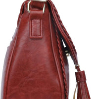 Tassel Flap Saddle Crossbody Bag