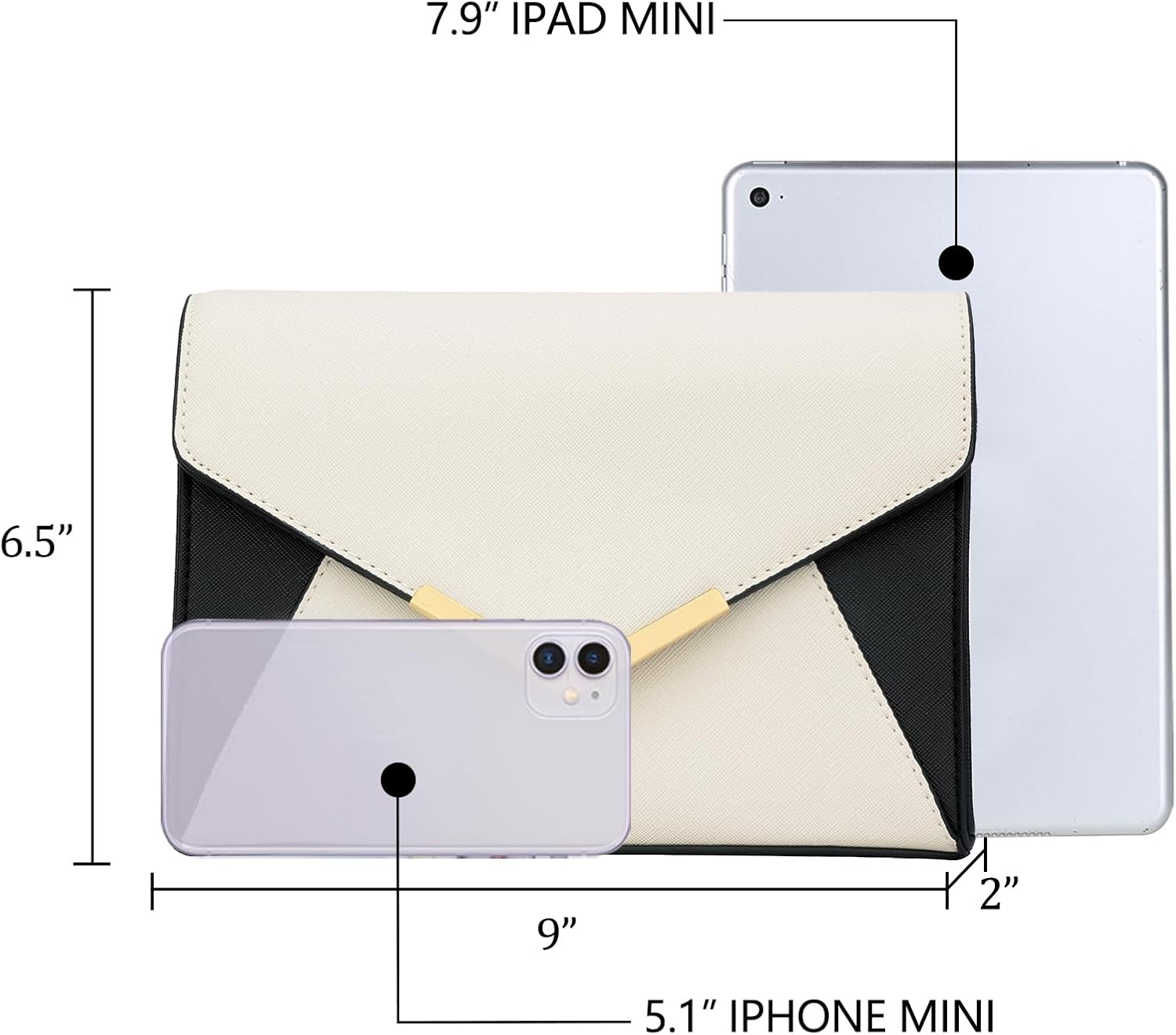 Faux Leather Envelope Clutch