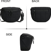 Quilted Puffer Sling Fanny Pack (Black)