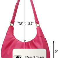 Crescent Ruched Shoulder Bag