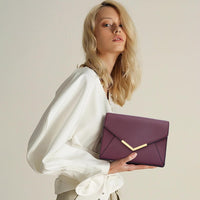Faux Leather Envelope Clutch