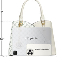 Triple-Compartment Satchel Handbag