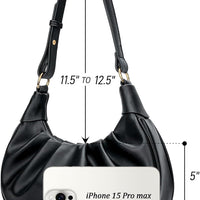 Crescent Ruched Shoulder Bag