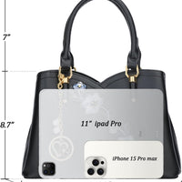 Triple-Compartment Satchel Handbag