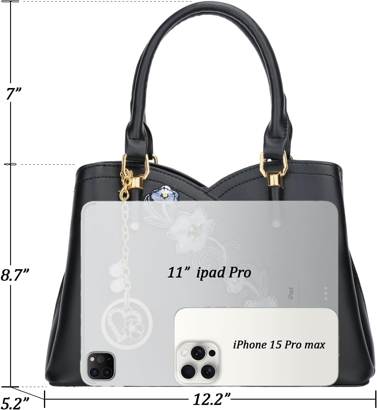 Triple-Compartment Satchel Handbag